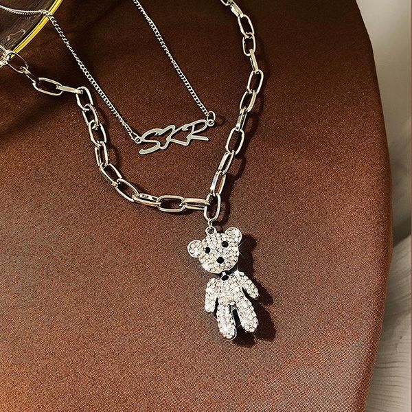 pendant necklaces trendy exaggerated letter crystal bear multilayer long necklace for women fashion sweater chain choker, Silver
pendant necklaces trendy exaggerated letter crystal bear multilayer long necklace for women fashion sweater chain choker, Silver