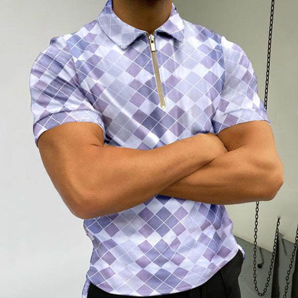 splendiferous pattern men's zipper polo shirt comfortable breathable fashionable cool daily travel work party, White;black
splendiferous pattern men's zipper polo shirt comfortable breathable fashionable cool daily travel work party, White;black