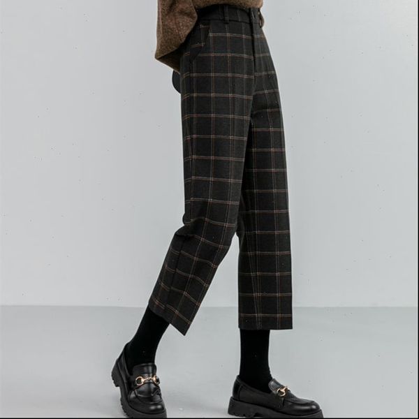 womens pant autumn winter woolen plaid women formal straight pants high waist ankle length chic loose ladies pocket plus size, Black;white
womens pant autumn winter woolen plaid women formal straight pants high waist ankle length chic loose ladies pocket plus size, Black;white