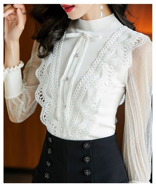 knits autumn winter fashion women tulle lace knitting patchwork long sleeve elegant black white jumpers ladies workwear
knits autumn winter fashion women tulle lace knitting patchwork long sleeve elegant black white jumpers ladies workwear