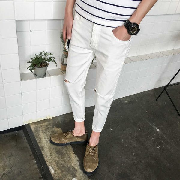 korean style 2020 fashion handsome cut hole jeans men's teen feet slim casual pants summer trend ankle length men's pencilpants x0, Blue
korean style 2020 fashion handsome cut hole jeans men's teen feet slim casual pants summer trend ankle length men's pencilpants x0, Blue
