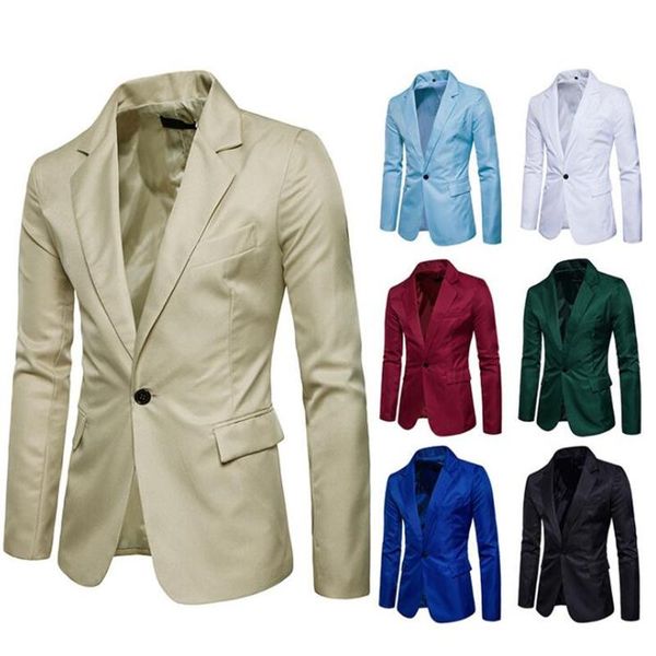 men's suits & blazers suit jacket male korean youth casual business solid color slim single trajes de hombre modernos para bodas, White;black
men's suits & blazers suit jacket male korean youth casual business solid color slim single trajes de hombre modernos para bodas, White;black