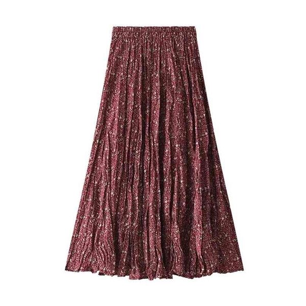 pleated skirt women spring and summer adjustable-waist mid-calf a-line floral print s lady long 210529, Black
pleated skirt women spring and summer adjustable-waist mid-calf a-line floral print s lady long 210529, Black