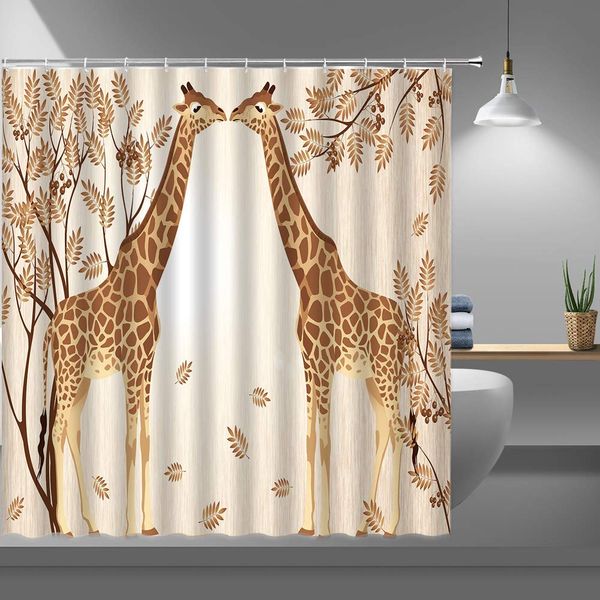 african animals shower curtains for bathroom,watercolor giraffe lover and trees fabric shower curtain with plastic hooks,69x70
african animals shower curtains for bathroom,watercolor giraffe lover and trees fabric shower curtain with plastic hooks,69x70