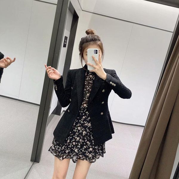 winter female retro british style elegant fashion double-breasted women black texture slim suit women's suits & blazers, White;black
winter female retro british style elegant fashion double-breasted women black texture slim suit women's suits & blazers, White;black