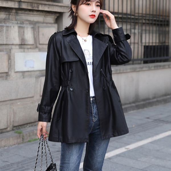 2021 spring autumn new leisure medium and long cloth korean washed pu leather et women's coat batch, Black;brown
2021 spring autumn new leisure medium and long cloth korean washed pu leather et women's coat batch, Black;brown