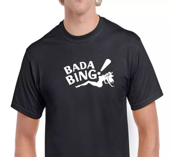 bada bing tee shirt strip club dancer sopranos mafia black white t-shirt s-5xl, White;black