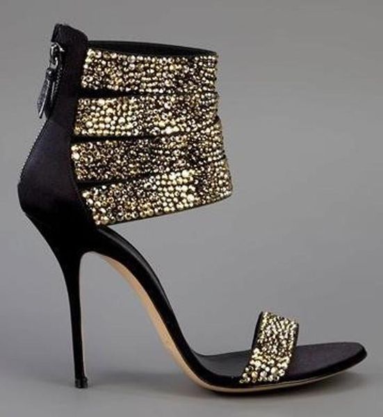 summer women fashion open toe bling gold sliver strap high heel sandals ankle wrap gladiator dress shoes, Black
summer women fashion open toe bling gold sliver strap high heel sandals ankle wrap gladiator dress shoes, Black
