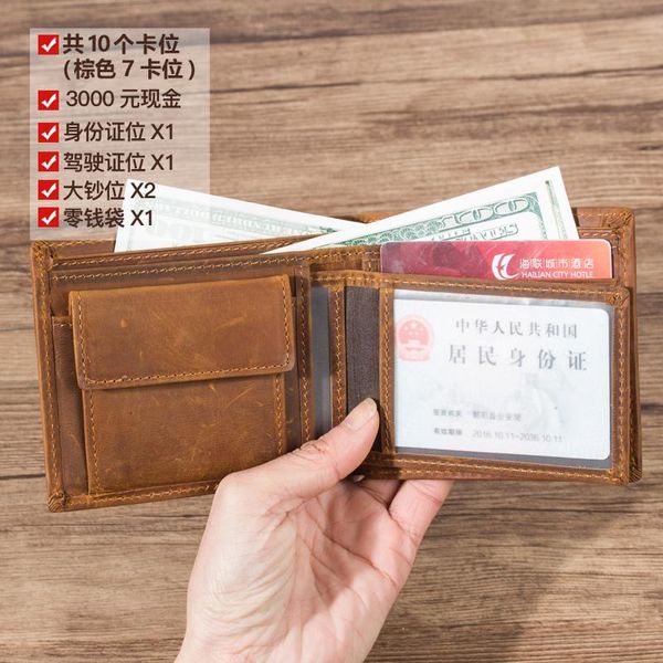 wallets vintage crazy horse genuine leather wallet men business purse clutch bag male money clips, Red;black
wallets vintage crazy horse genuine leather wallet men business purse clutch bag male money clips, Red;black
