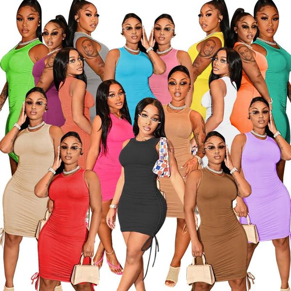 casual dresses women sleeveless bodycon ruched short dress side drawstring solid round neck sundress tank beach mini, Black;gray
casual dresses women sleeveless bodycon ruched short dress side drawstring solid round neck sundress tank beach mini, Black;gray