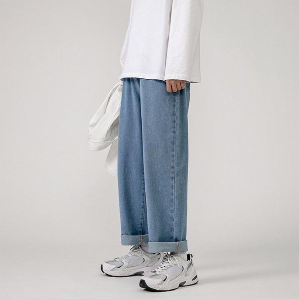 men's jeans fashion loose straight casual wide leg denim pants men streetwear solid korean hip hop trousers autumn, Blue
men's jeans fashion loose straight casual wide leg denim pants men streetwear solid korean hip hop trousers autumn, Blue
