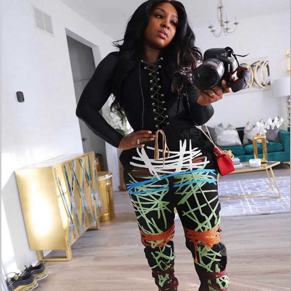 women casual two plus size clothing 2 piece set pants sets club outfits print lace up crop and sweatpants suit, Black;white
women casual two plus size clothing 2 piece set pants sets club outfits print lace up crop and sweatpants suit, Black;white