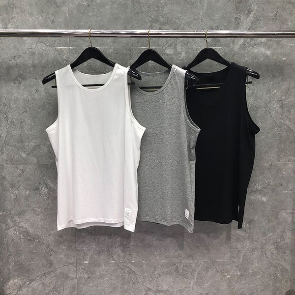 fashion tb thom brand vest men o-neck collar solid sports undershirt casual cotton summer clothing, White;black
fashion tb thom brand vest men o-neck collar solid sports undershirt casual cotton summer clothing, White;black