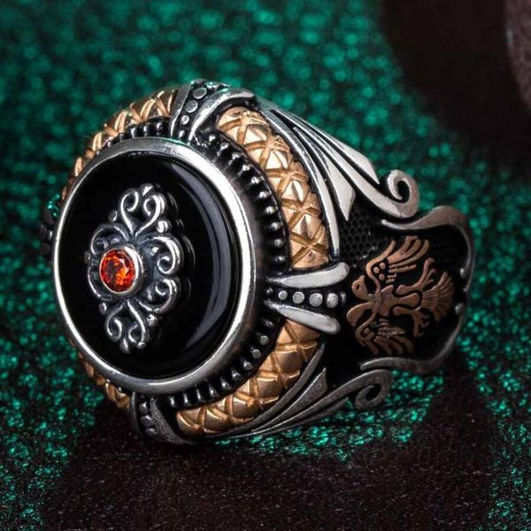 cluster rings handmade silver men ring black onyx gemstone double style hawk ring, ornate jewelry perfect gift, Golden;silver
cluster rings handmade silver men ring black onyx gemstone double style hawk ring, ornate jewelry perfect gift, Golden;silver