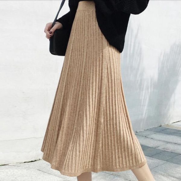 skirts 2021 autumn fashion knitted women pleated solid maxi skirt black high waist
skirts 2021 autumn fashion knitted women pleated solid maxi skirt black high waist