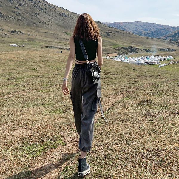 women's pants & capris french overalls loose bf summer thin leggings high waist straight sports and leisure, Black;white
women's pants & capris french overalls loose bf summer thin leggings high waist straight sports and leisure, Black;white