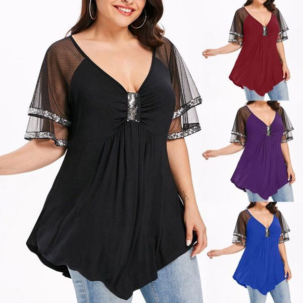summer women short sleeve printed fashion womens plus size glittery mesh v-neck sparkly sequin t-shirt blouse yoga outfit
summer women short sleeve printed fashion womens plus size glittery mesh v-neck sparkly sequin t-shirt blouse yoga outfit