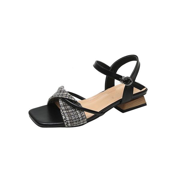 sandals lattices fabic bow-knot square toe women buckle chunky wood med high heels gladiator sandalias femme open flip flops, Black
sandals lattices fabic bow-knot square toe women buckle chunky wood med high heels gladiator sandalias femme open flip flops, Black