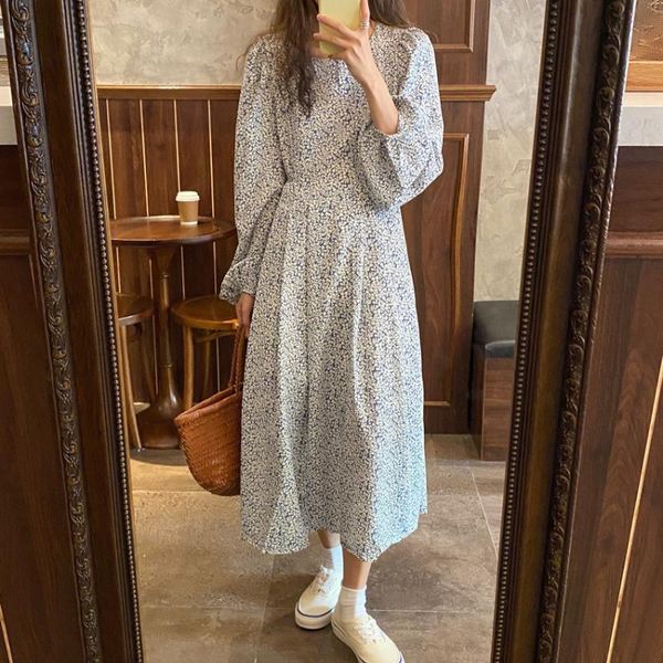 casual dresses 2021 women autumn vintage long floral a-line chiffon dress lantern sleeve slim waist sashes pullover, Black;gray
casual dresses 2021 women autumn vintage long floral a-line chiffon dress lantern sleeve slim waist sashes pullover, Black;gray
