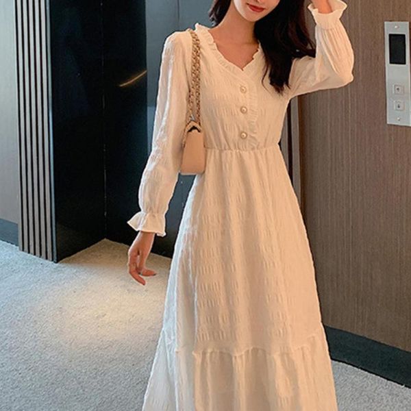 casual dresses long dress women spring ladies black sleeve solid color ruffle ruched button up clothes vintage 2021 fall, Black;gray
casual dresses long dress women spring ladies black sleeve solid color ruffle ruched button up clothes vintage 2021 fall, Black;gray