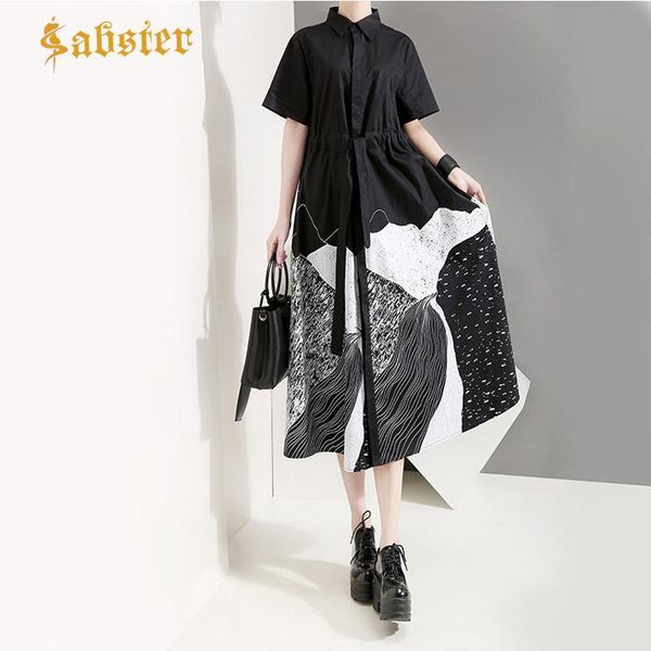 fashion summer women shirt dress painting loose black white long blouse turn down collar casual dresses xz397 women's blouses & shirts
fashion summer women shirt dress painting loose black white long blouse turn down collar casual dresses xz397 women's blouses & shirts