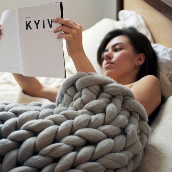 blankets acrylic cilected warm soft thick line hand weaving sofa decoration crochet knitted blanket