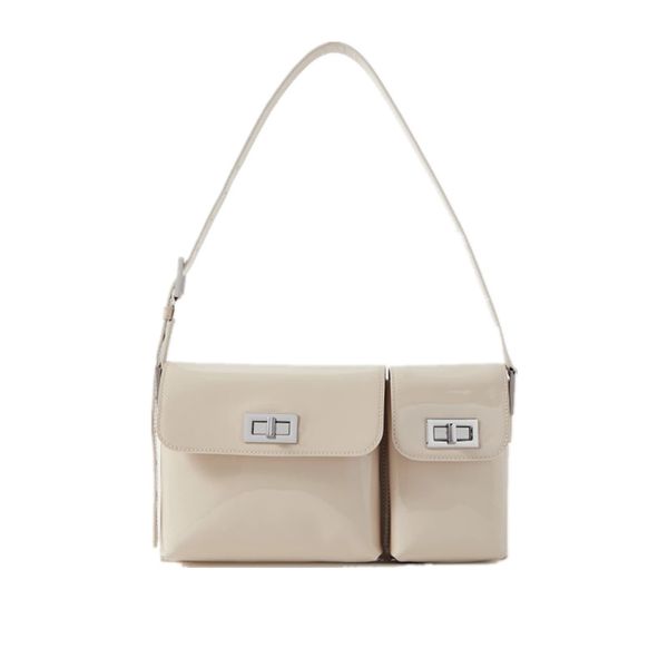 Billy Shoulder Bag Glossed Cowhide Leather Black Cream Baguette Crossbody Bags Casual Handbag for Women Big Brand BF Designer Lady Purse Clu
Billy Shoulder Bag Glossed Cowhide Leather Black Cream Baguette Crossbody Bags Casual Handbag for Women Big Brand BF Designer Lady Purse Clu