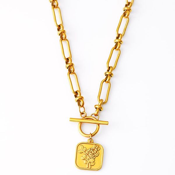 chains rose flower medal necklace stainless steel toggle for women metal medalla kette choker collier women's neck chain, Silver
chains rose flower medal necklace stainless steel toggle for women metal medalla kette choker collier women's neck chain, Silver