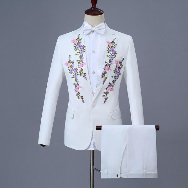 white prom embroidery suit for men slim fit 2021 mew wedding part club smoking masculino terno elegant suits 2piece men's & blazers, White;black
white prom embroidery suit for men slim fit 2021 mew wedding part club smoking masculino terno elegant suits 2piece men's & blazers, White;black
