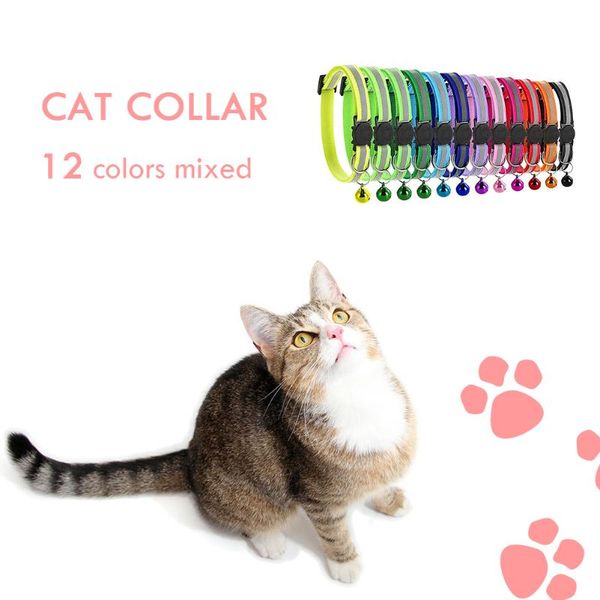 cat collars & leads 12pcs adjustable pet collar quick release nylon safety buckle reflective bell ring necklace 80x80x10mm
cat collars & leads 12pcs adjustable pet collar quick release nylon safety buckle reflective bell ring necklace 80x80x10mm
