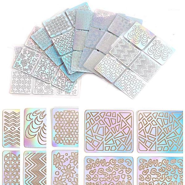 24pcs/set wavy hollow self-adhesive nail polish sticker decal manicure tools stamp plate diy template design art image1, Black
24pcs/set wavy hollow self-adhesive nail polish sticker decal manicure tools stamp plate diy template design art image1, Black