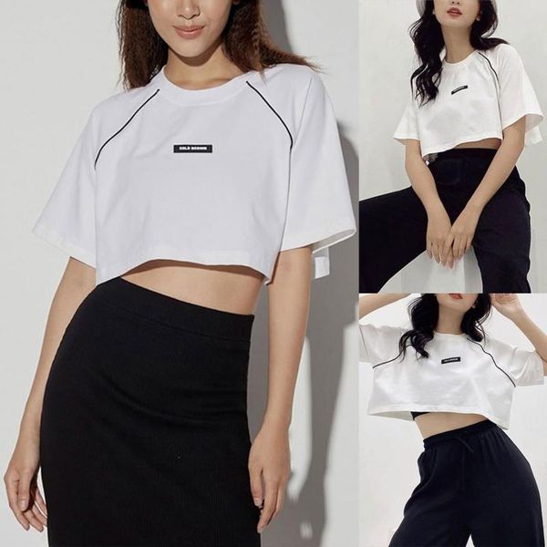 style women loose crop spring and summer adults casual letter label short sleeve round neck t-shirt women's, White
style women loose crop spring and summer adults casual letter label short sleeve round neck t-shirt women's, White
