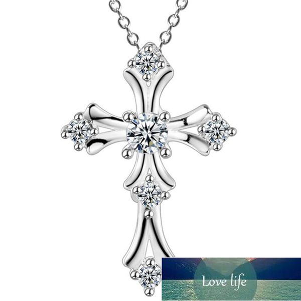 925 silver crystal cross pendant necklace 18 inch chains necklace for women fashion jewelry bijoux gifts drop shipping
925 silver crystal cross pendant necklace 18 inch chains necklace for women fashion jewelry bijoux gifts drop shipping