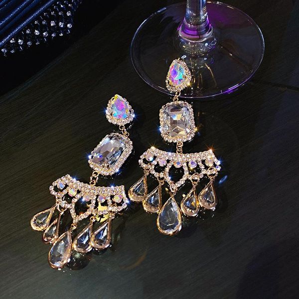 dangle & chandelier luxury geometric water drop crystal earrings for women bohemian style long tassel weddings bride jewelry, Silver
dangle & chandelier luxury geometric water drop crystal earrings for women bohemian style long tassel weddings bride jewelry, Silver