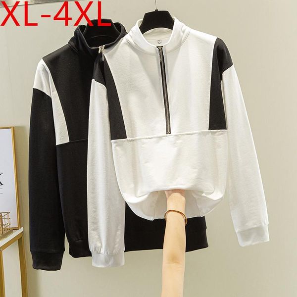 plus size t-shirt missfansiqi women spring autumn o neck zipper long sleeve patchwork cotton large loose casual tees 4xl, Black
plus size t-shirt missfansiqi women spring autumn o neck zipper long sleeve patchwork cotton large loose casual tees 4xl, Black