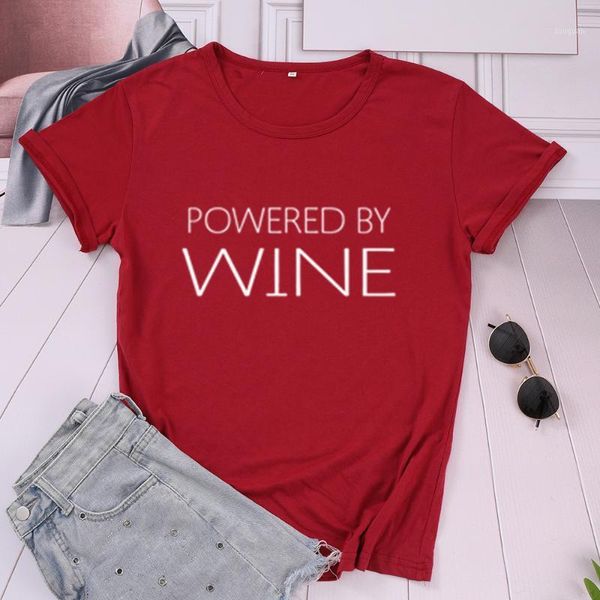 women's t-shirt powered by wine lover drink short sleeve tee 100% cotton funny t-shirts letter print graphic o neck tshirt drop ship, White
women's t-shirt powered by wine lover drink short sleeve tee 100% cotton funny t-shirts letter print graphic o neck tshirt drop ship, White