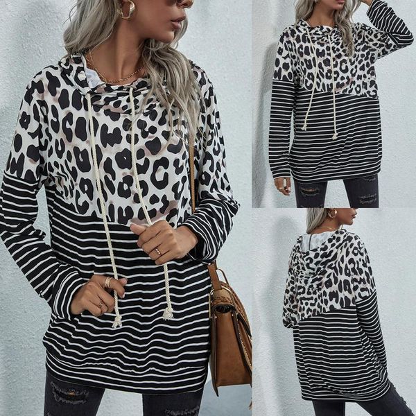 women's hoodies & sweatshirts oversized sweatshirt fashion women splicing leopard print stripe hood long sleeves loose cotton hoodie s, Black
women's hoodies & sweatshirts oversized sweatshirt fashion women splicing leopard print stripe hood long sleeves loose cotton hoodie s, Black