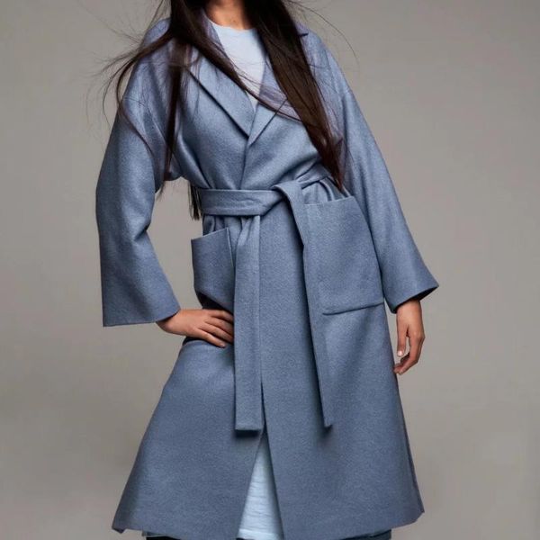 women's wool & blends xikom 2021 autumn women vintage v neck loose woolen long coats ladies blue belt casual outwear girls chic solid c, Black
women's wool & blends xikom 2021 autumn women vintage v neck loose woolen long coats ladies blue belt casual outwear girls chic solid c, Black