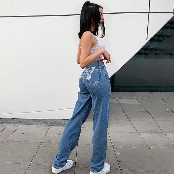 women's jeans hip butterfly print women trendy y2k girl casual high waist harajuku blue denim pants oversized 90s straight trousers
women's jeans hip butterfly print women trendy y2k girl casual high waist harajuku blue denim pants oversized 90s straight trousers