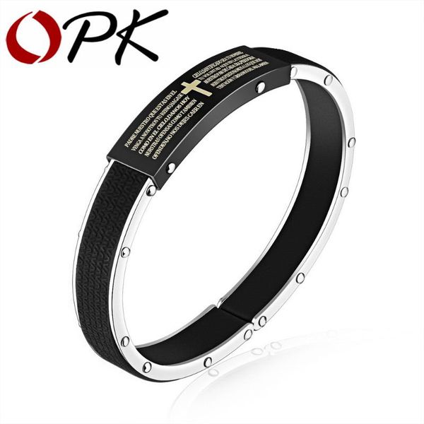 charm bracelets opk cross & bible pattern open men bangle cowhide leather inner stainless steel rivets outside man jewelry bracelet ph1110, Golden;silver
charm bracelets opk cross & bible pattern open men bangle cowhide leather inner stainless steel rivets outside man jewelry bracelet ph1110, Golden;silver