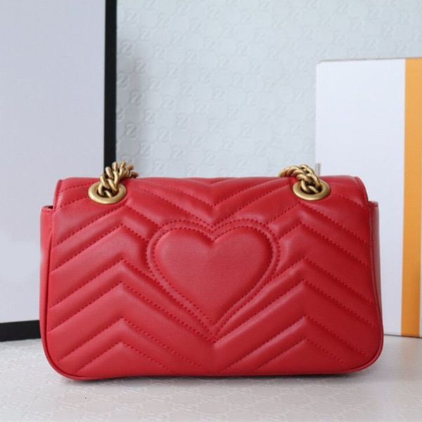 luxury crossbody bag genuine leather designer shoulder change women wallets for ladies waist fashion letter chain marmont bags, Red;black