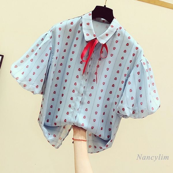 blouses summer women's blouse fashion elegant doll collar printed shirt girls ladies casual bow short sleeve blusas top, White
blouses summer women's blouse fashion elegant doll collar printed shirt girls ladies casual bow short sleeve blusas top, White