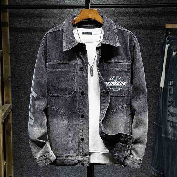 denim jacket fashion brand 2021 autumn fit black trend gradient men's jacket top, Black;brown
denim jacket fashion brand 2021 autumn fit black trend gradient men's jacket top, Black;brown