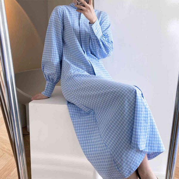 women's t-shirt spring korean gentle plaid casual mid length o-neck vestidos french lantern sleeve loose hl5x, White
women's t-shirt spring korean gentle plaid casual mid length o-neck vestidos french lantern sleeve loose hl5x, White