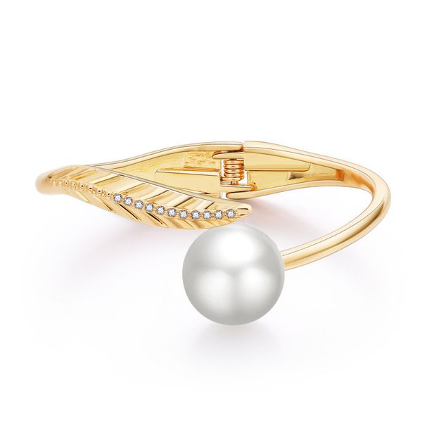 alloy pearl elegant bracelet popular leaf inlaid diamond creative women's bracelet, Black
alloy pearl elegant bracelet popular leaf inlaid diamond creative women's bracelet, Black