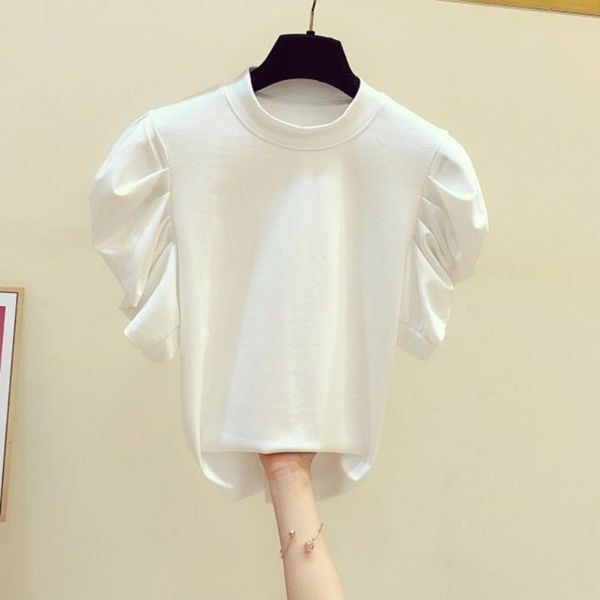 women's t-shirt 2021 spring ladies bubble sleeve white round neck t-shirts short-sleeved slim kroean fashion solid black tee
women's t-shirt 2021 spring ladies bubble sleeve white round neck t-shirts short-sleeved slim kroean fashion solid black tee