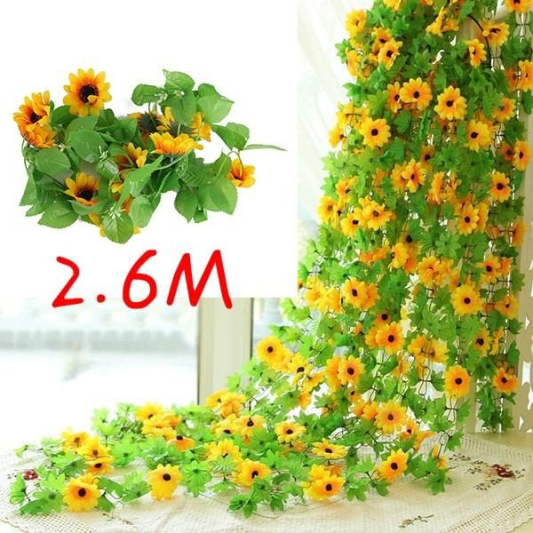 decorative flowers & wreaths 2.6m artificial plastic sunflowers ivy vine fake with green leaves hanging garland for home garden fences weddi
decorative flowers & wreaths 2.6m artificial plastic sunflowers ivy vine fake with green leaves hanging garland for home garden fences weddi
