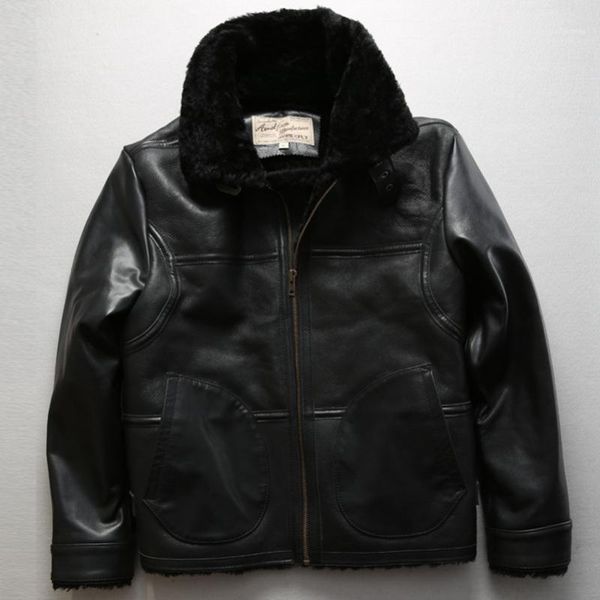 men's avirex real fur jacket militaly flight sheep shearing winter leather coat men pilot suit male black m-xxl & faux
men's avirex real fur jacket militaly flight sheep shearing winter leather coat men pilot suit male black m-xxl & faux