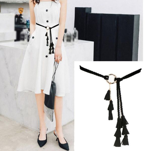 belts 2021 braided tassel waist belt women harajuku thin rope 3 string fringed knotted weaving knit jeans dress waistband, Black;brown
belts 2021 braided tassel waist belt women harajuku thin rope 3 string fringed knotted weaving knit jeans dress waistband, Black;brown