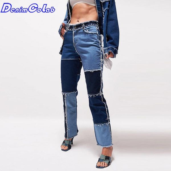 denimcolab fashion splicing straight pants jeans women elastic patchwork casual ladies streetwear contrast trousers women's, Blue
denimcolab fashion splicing straight pants jeans women elastic patchwork casual ladies streetwear contrast trousers women's, Blue
